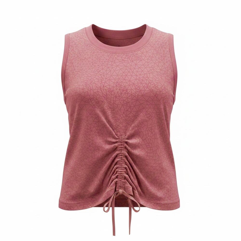 Lululemon Cinch Me Up Front Semi Sheer Tie Cropped Tank Top Dusty Pink Size 4